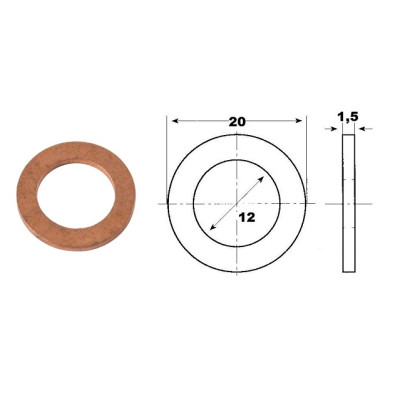 těsnící kroužek 12x20x1,5