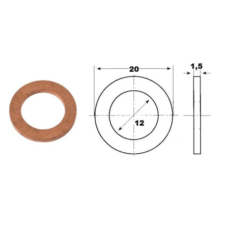 těsnící kroužek 12x20x1,5