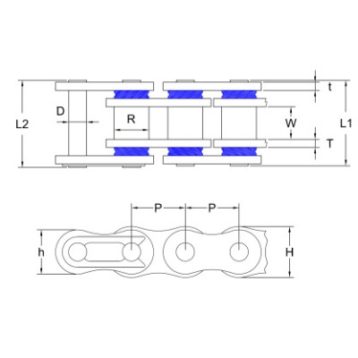 řetěz AFAM 525 XHR3-G zlatý zesílený